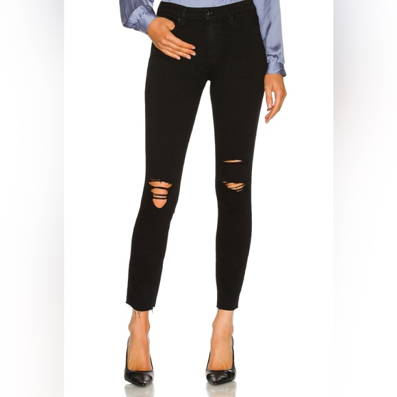 PAIGE Denim - NWT PAIGE Hoxton Ankle in Dark Shadow Destructed